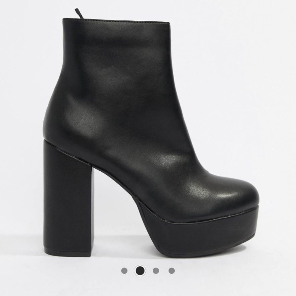 Chunky black booties